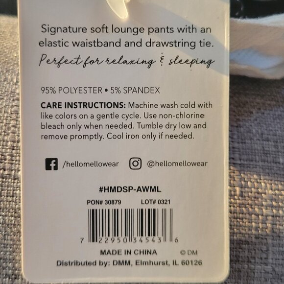 Hello Mello Signature Lounge Pants M/L As You Wish Pattern-NWT - Picture 5 of 6